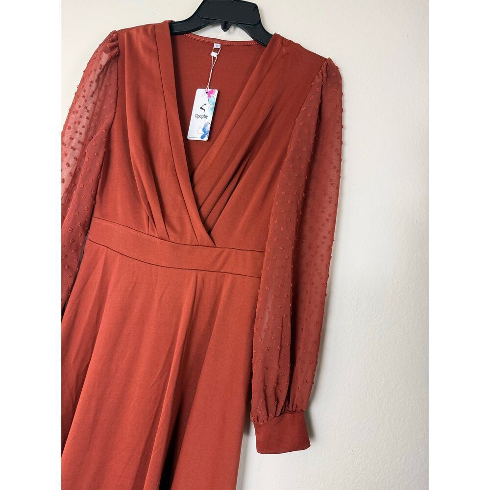 Women's Fall Long Sleeve V-Neck Slim Dress - Size S - Picture 4 of 9